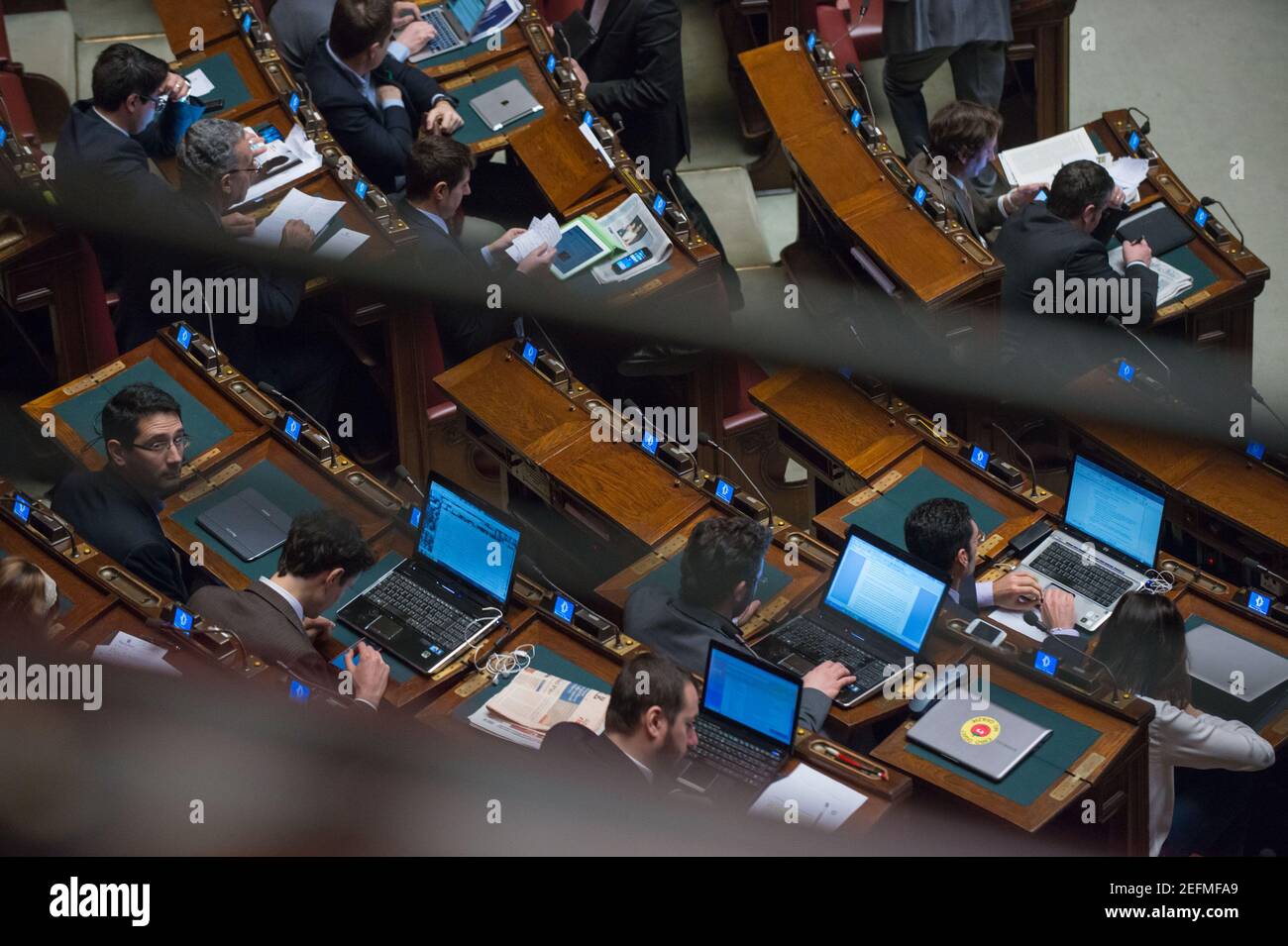 ROMA, ITALIA - MARZO 25 2014: Camera dei deputati Italiana. ©Andrea Sabbadini Foto Stock