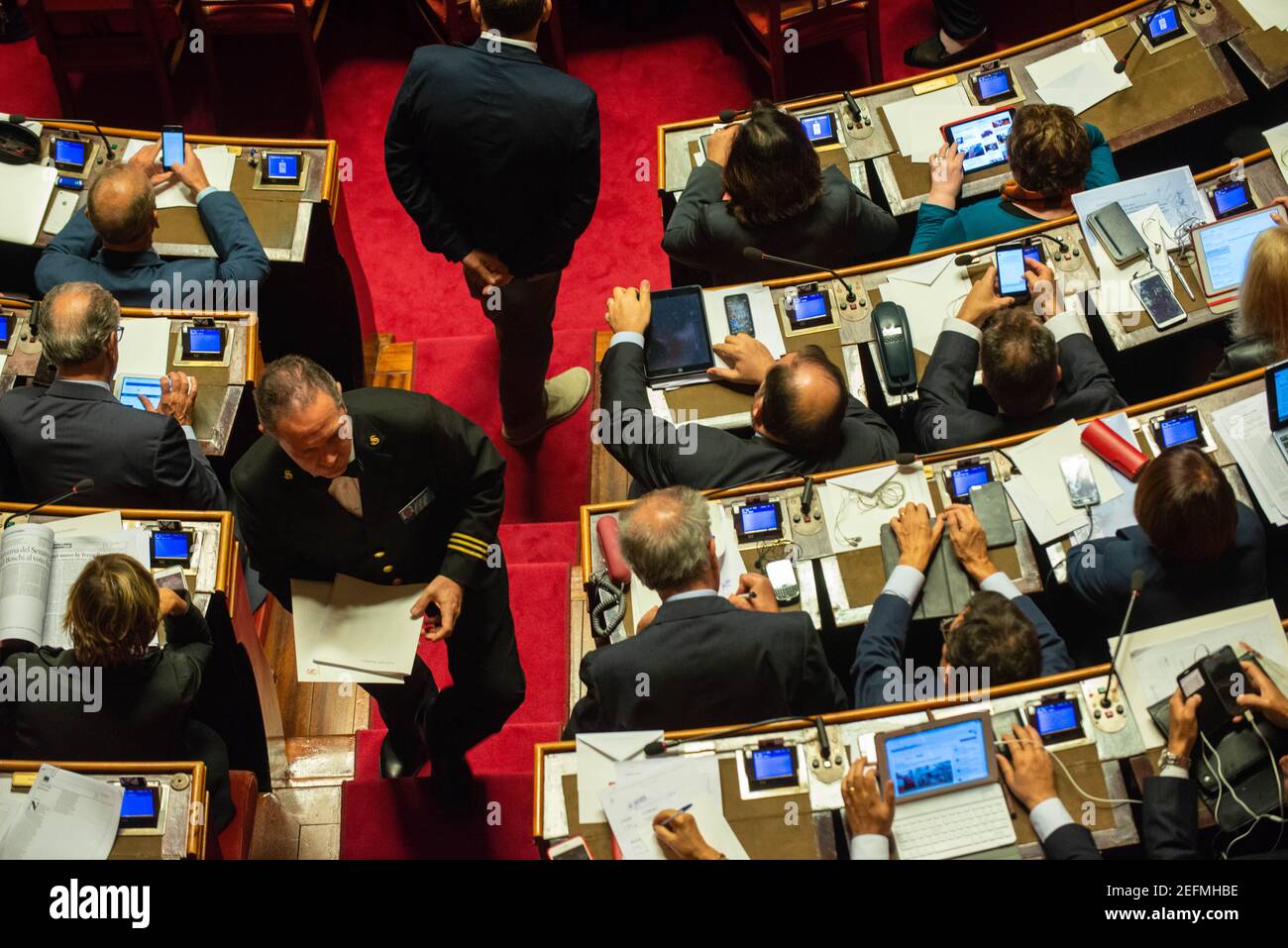 Roma, Italia 13/10/2015: Il Senato approva il progetto di legge Boschi sulle riforme costituzionali. ©Andrea Sabbadini Foto Stock