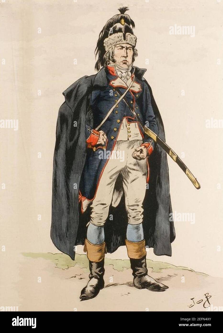 Officier de volontaires, 1792-1793. Foto Stock