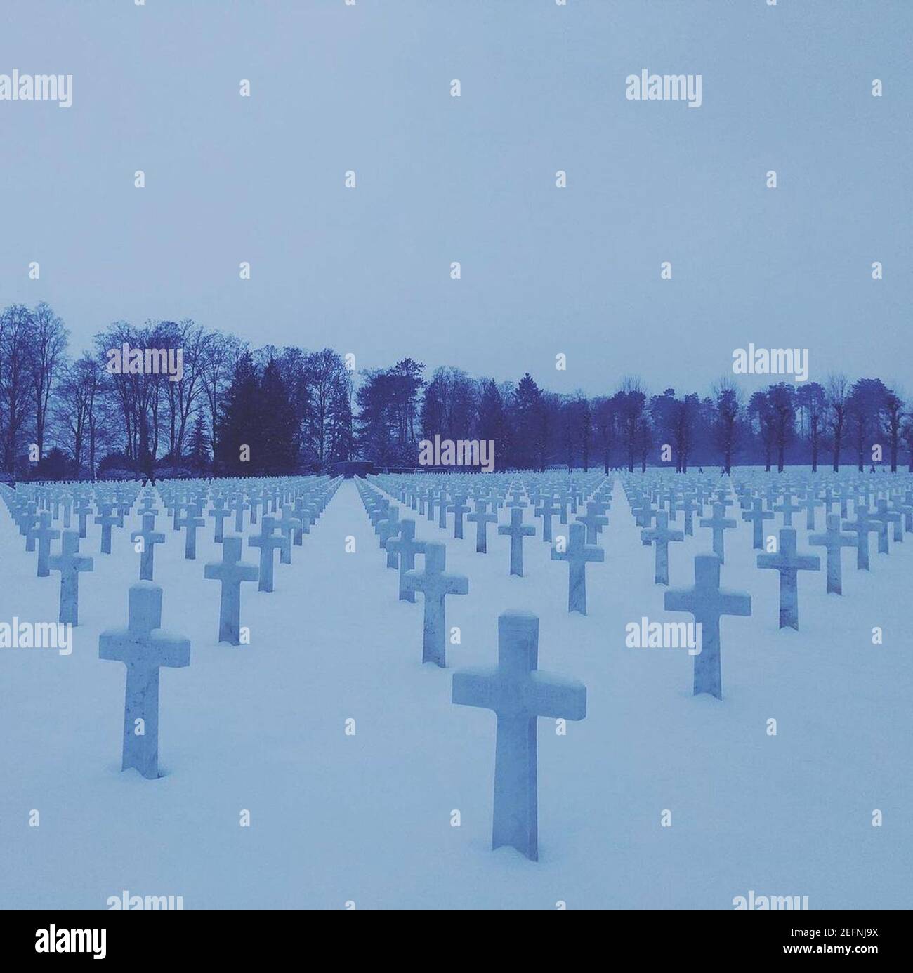 Cimitero americano Oise-Aisne il 2021-01-20. Foto Stock