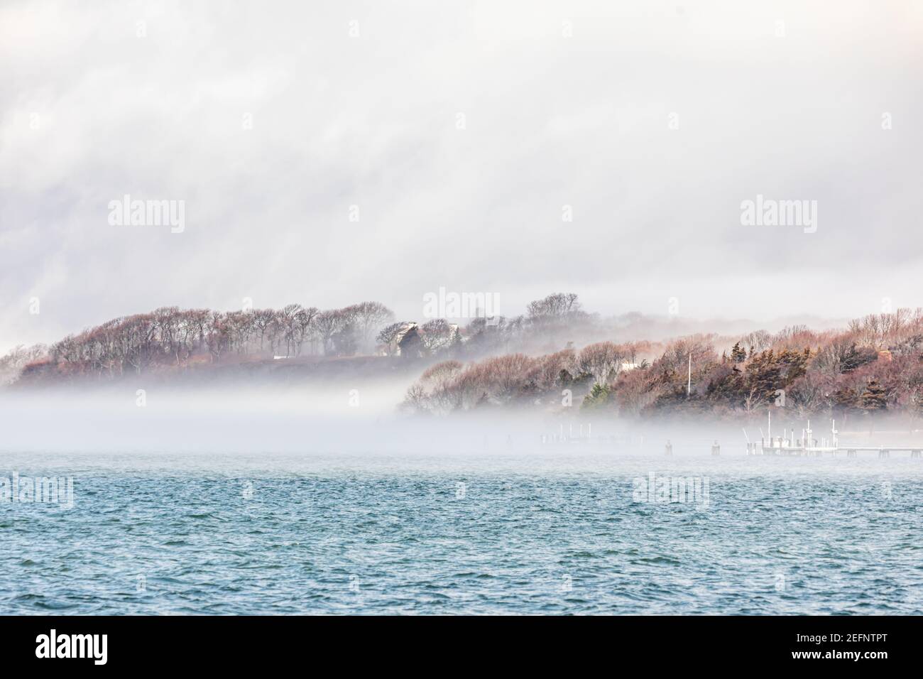 Nebbia su North Haven, NY Foto Stock