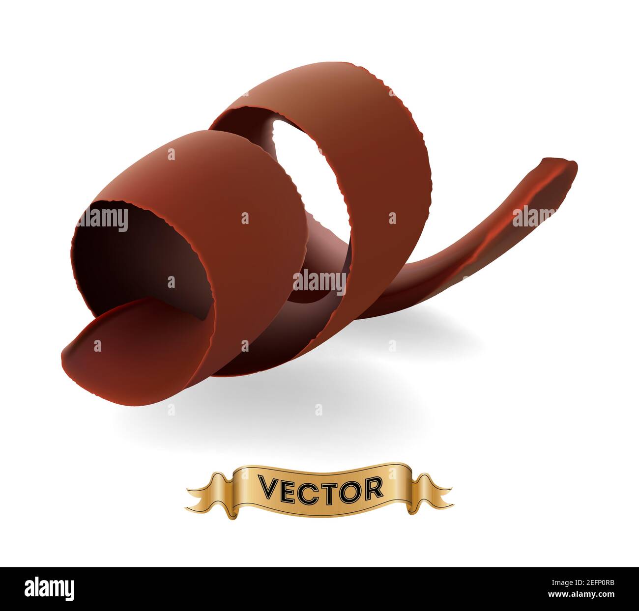 Trucioli di cioccolato su sfondo bianco, illustrazione vettoriale realistica primo piano Illustrazione Vettoriale