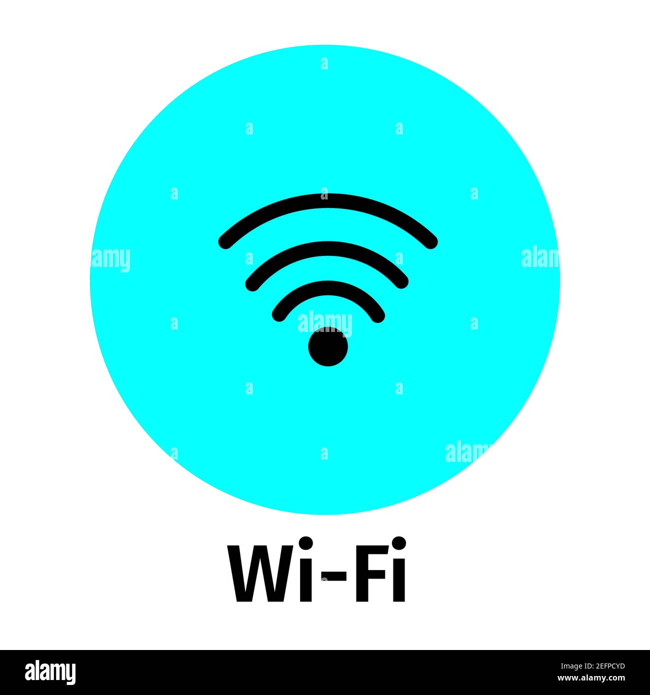 Icona Wi-Fi. Punto di accesso wireless a Internet Vector. Icona Internet semplice riconoscibile su sfondo azzurro. Illustrazione piatta. Illustrazione Vettoriale