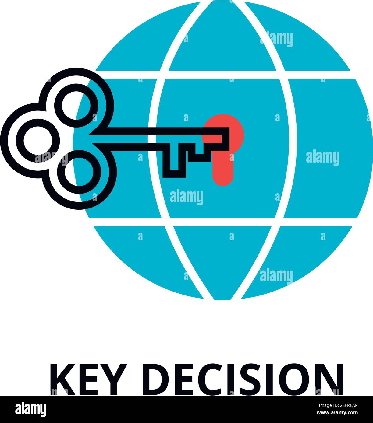 Illustrazione vettoriale del design lineare moderno e modificabile, icona decisionale chiave, per la grafica e il web design Illustrazione Vettoriale