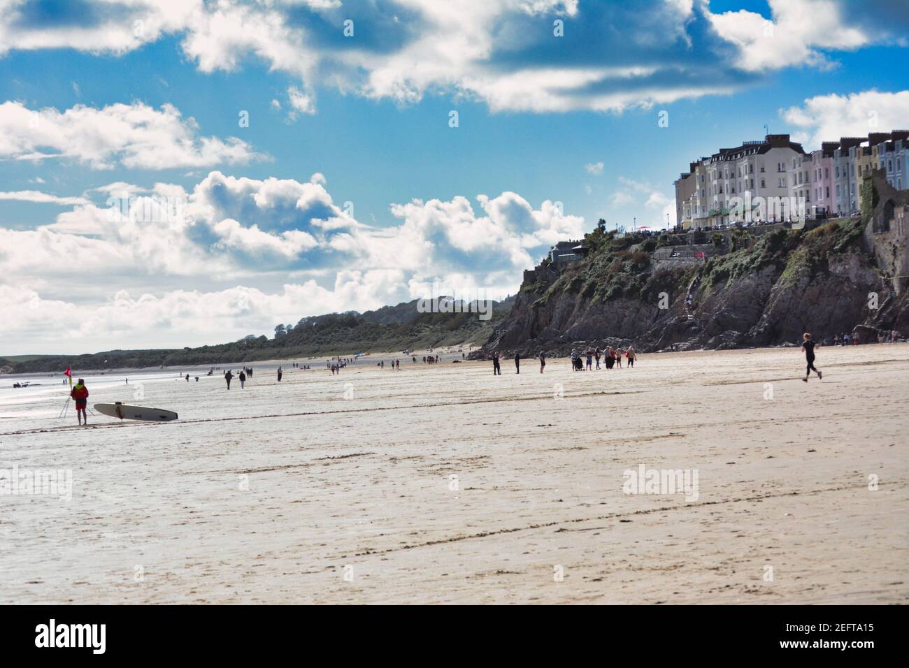 Spiaggia di Tenby in Galles, Regno Unito. Foto Stock