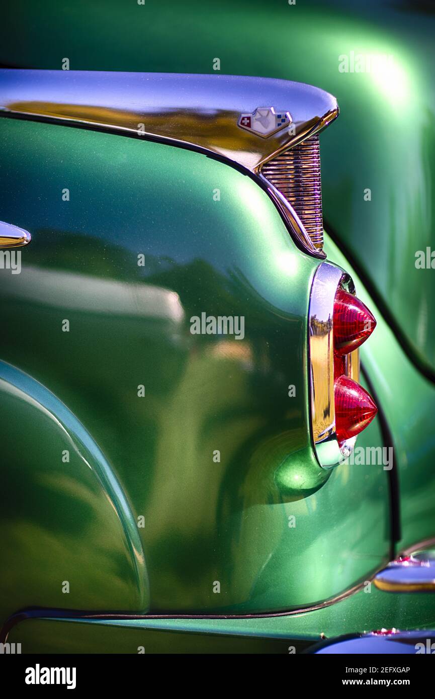 Vista ravvicinata delle luci di coda di un Buick Roadmaster 1952 Convertibile Foto Stock