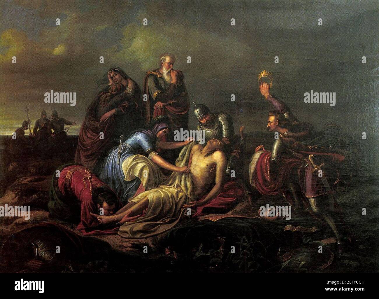 Orlai scoperta del corpo di Re Luigi II 1851. Foto Stock