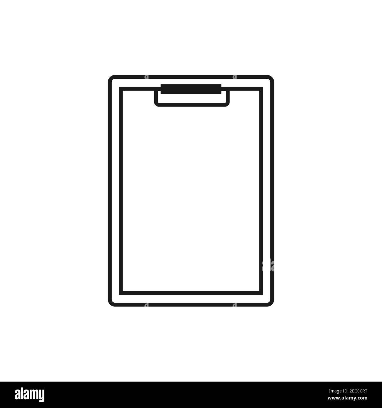 Icona Appunti. Contorno nero. Illustrazione vettoriale, design piatto Illustrazione Vettoriale