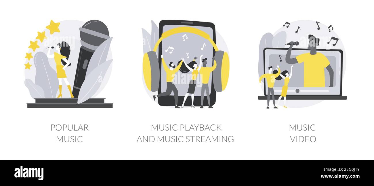 Illustrazioni vettoriali del concetto astratto di cultura pop. Illustrazione Vettoriale