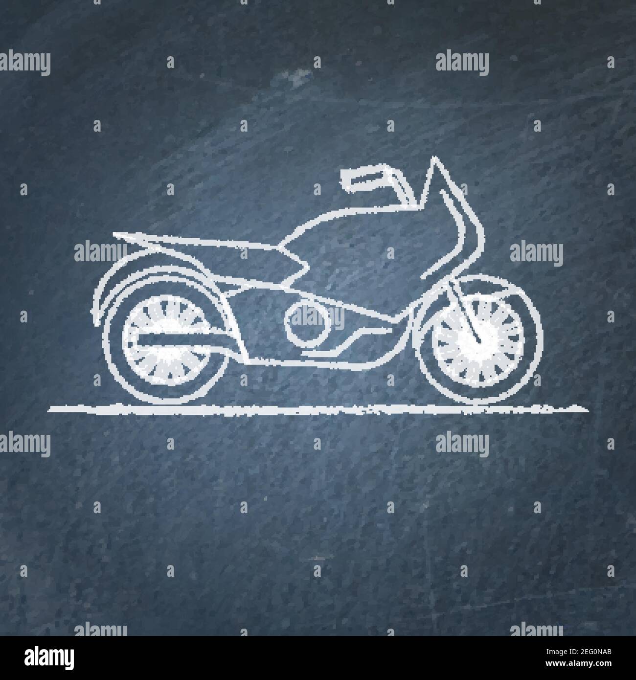Schizzo vettoriale di gesso di moto su lavagna Immagine e Vettoriale - Alamy