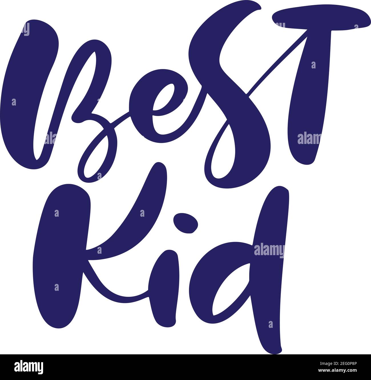 Testo con scritte vettoriali con calligrafia Kid migliore. I bambini disegnati a mano citazioni moderne e pennarello isolato su bianco. Biglietti d'auguri per bambini Illustrazione Vettoriale