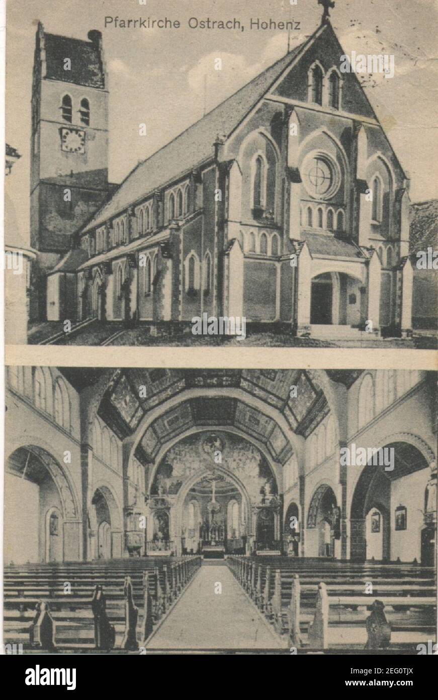 Ostrach Pfarrkirche 1921. Foto Stock