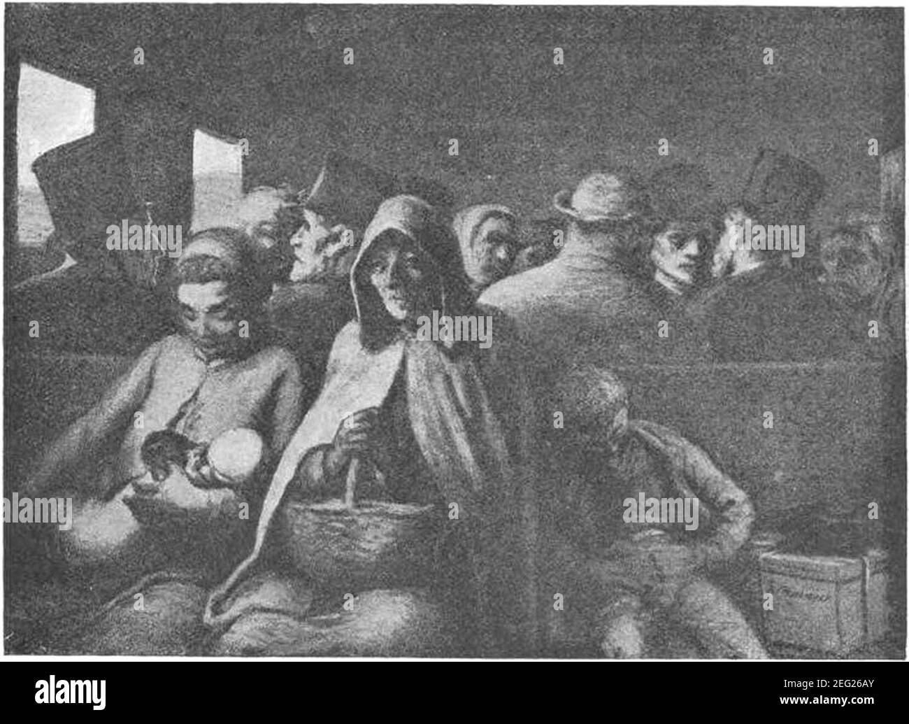 Oude Kunst vol 004 no 001 p 016 le Eagon de 3e Classe di Honoré Daumier. Foto Stock