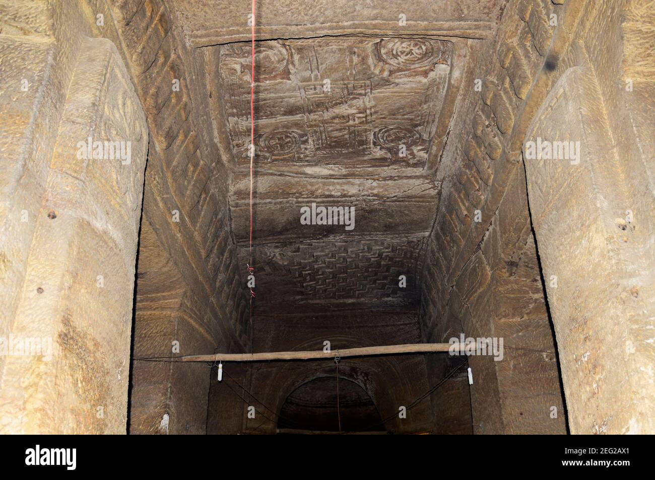 La chiesa scavata nella roccia di Medhane Alem Adi Kasho a Tigray, Etiopia. Foto Stock