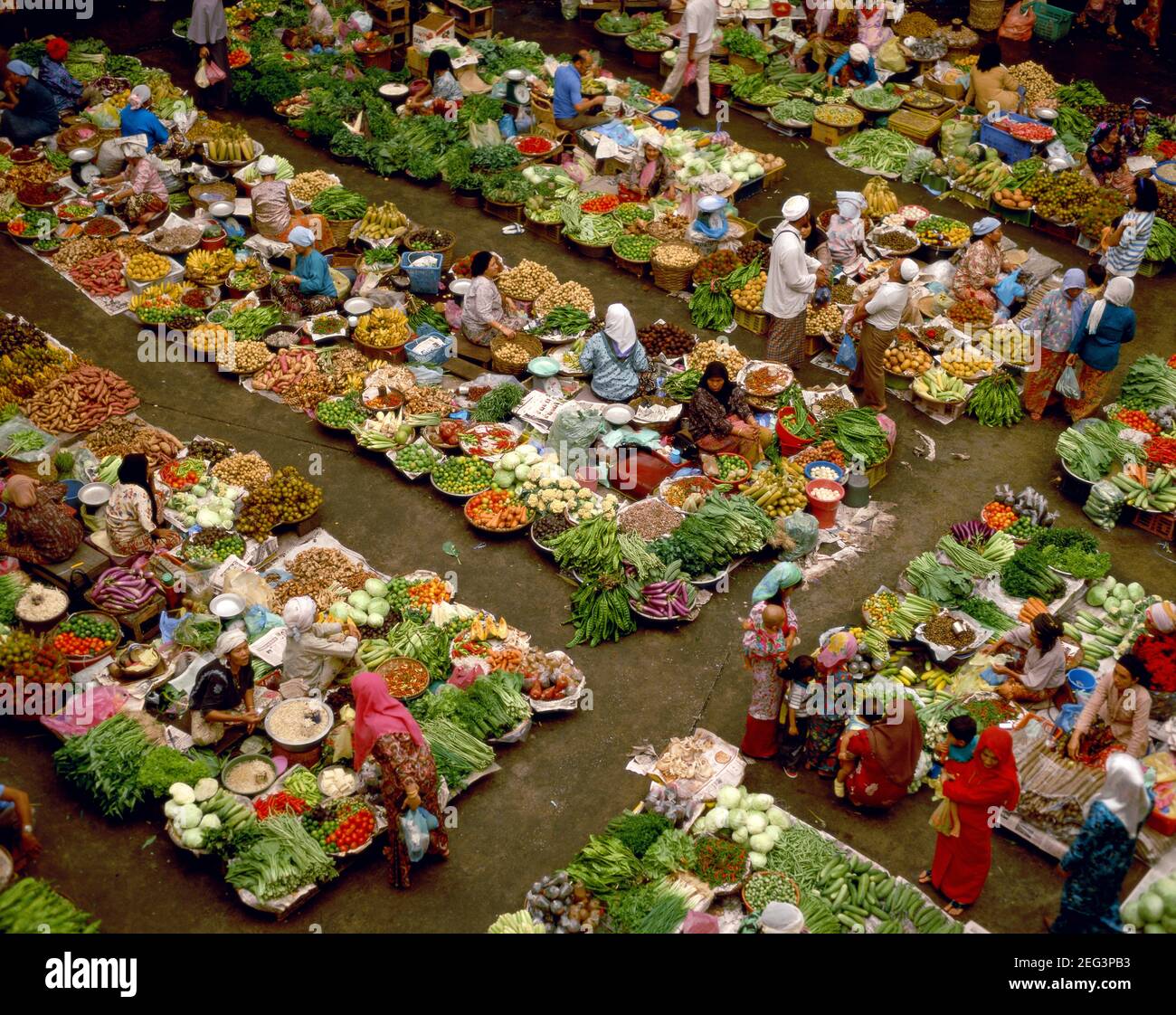 Asia, Malesia, Kelantan, Kota Bharu, mercato centrale, il mercato vegetale Foto Stock