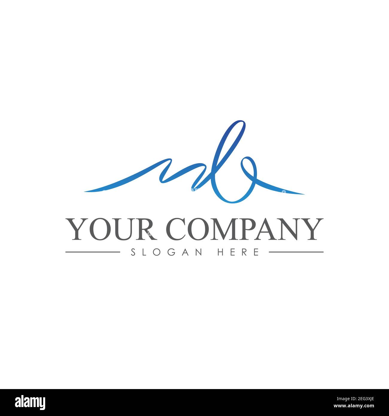 Esclusivo ed elegante simbolo del font dello script MB per il vostro business migliore. Illustrazione vettoriale EPS.8 EPS.10 Illustrazione Vettoriale