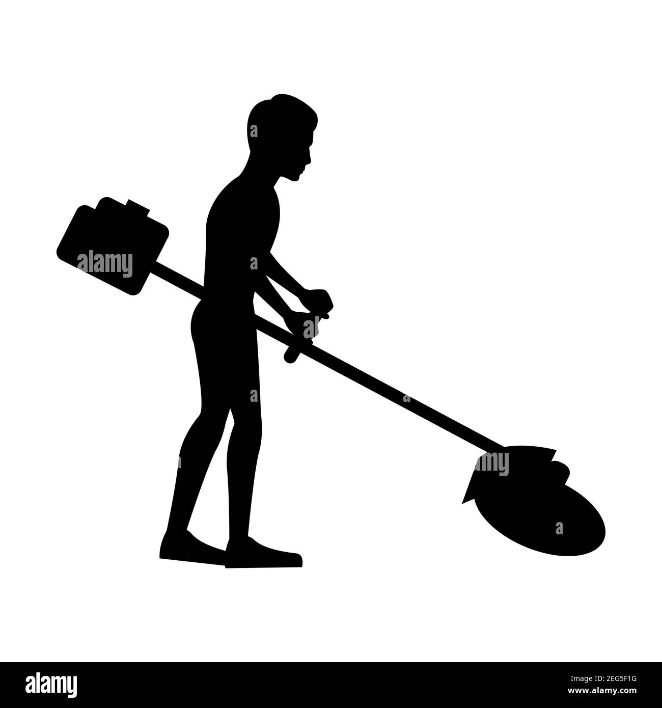 silhouette nera con fondo bianco isolato di prato uomo falciatura, estrazione vettoriale Illustrazione Vettoriale