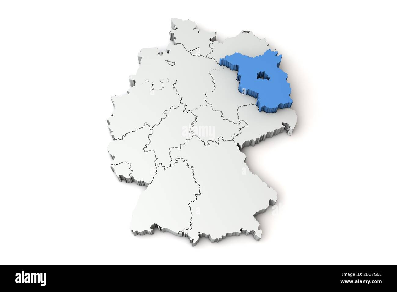 Mappa della Germania che mostra la regione del Brandeburgo. Rendering 3D Foto Stock