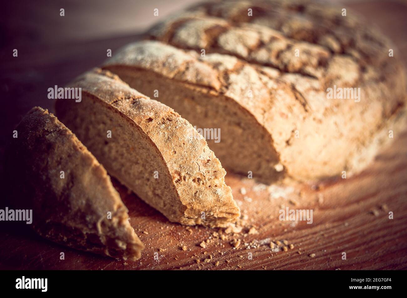 Pane fresco croccante fatto in casa Foto Stock