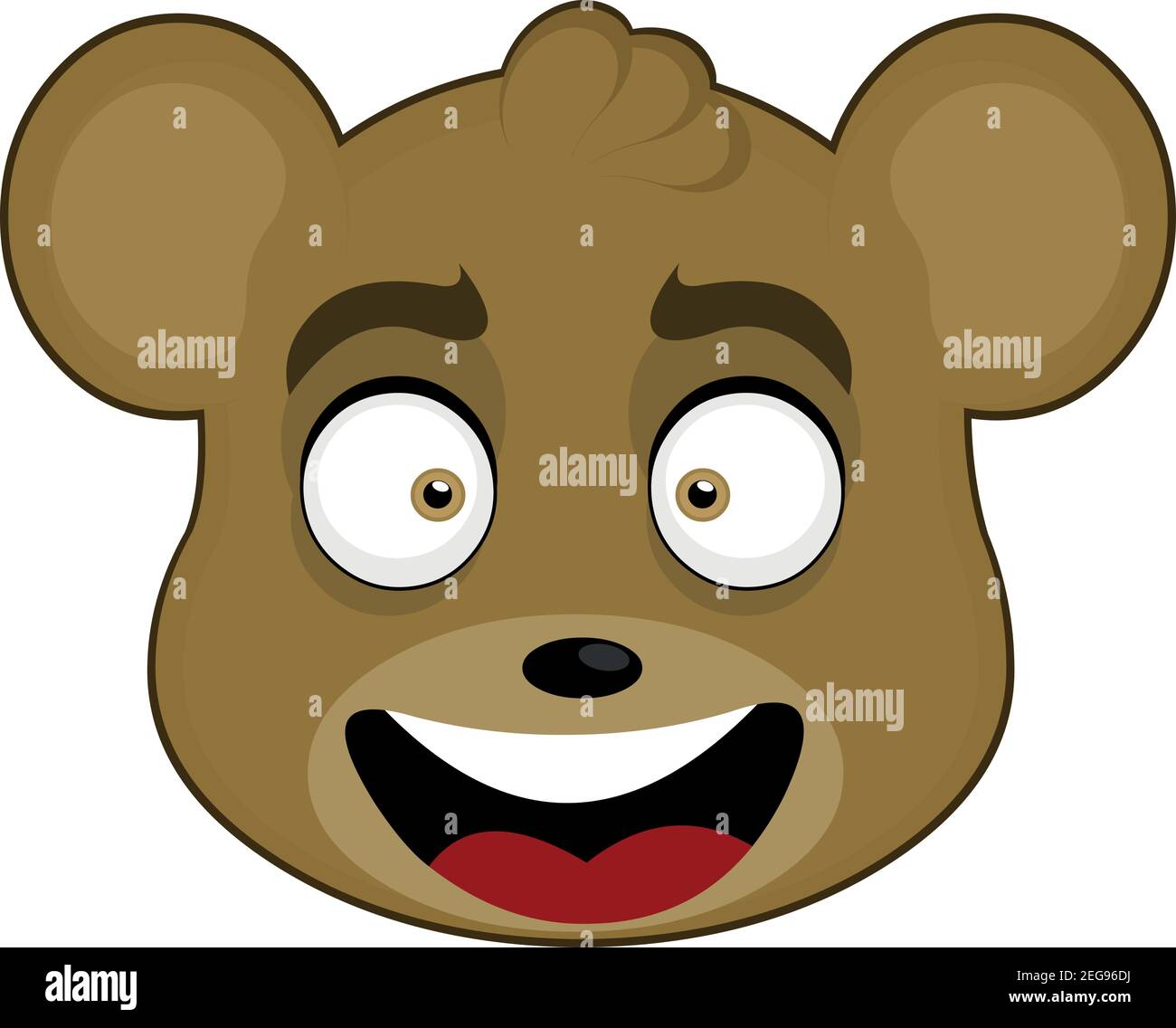 Vettore emoticon illustrazione cartoon di un orsacchiotto testa con un'espressione felice e sorridente Illustrazione Vettoriale