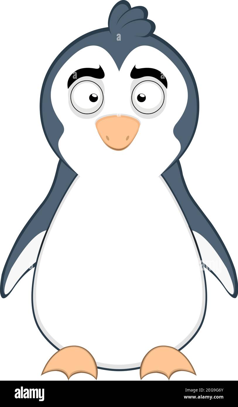 Illustrazione vettoriale di un simpatico pinguino cartoon Illustrazione Vettoriale