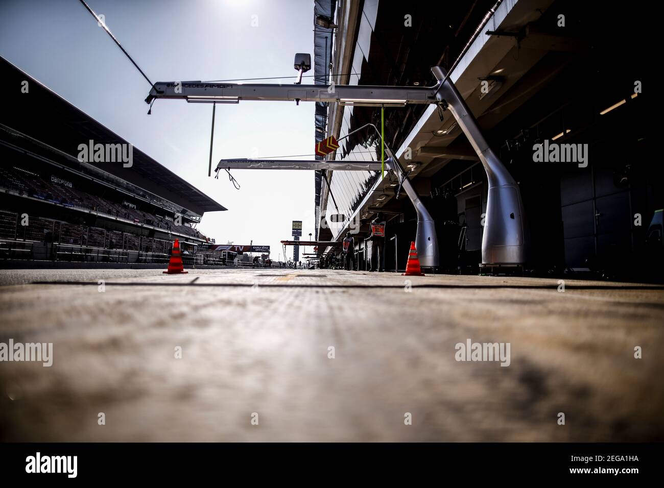 Pitlane, durante la prima sessione della Formula 1 Prestagione di test 2020 dal 19 al 21 febbraio 2020 sul circuito di Barcellona-Catalunya, a Montmelo, Barcellona, Spagna - Foto DPPI Foto Stock