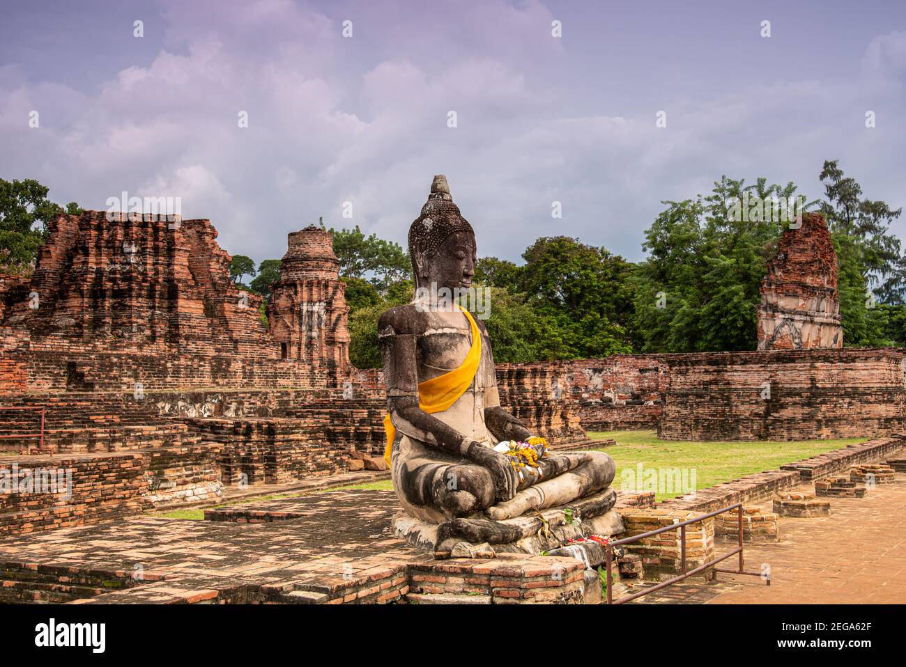 Ayutthaya, Statua del Buddha, Thailandia Foto Stock