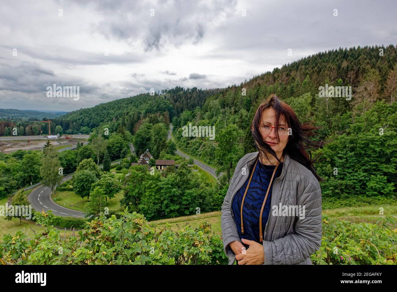 Wochenende mit Frau im Harz, Sachsen Anhalt. Foto Stock