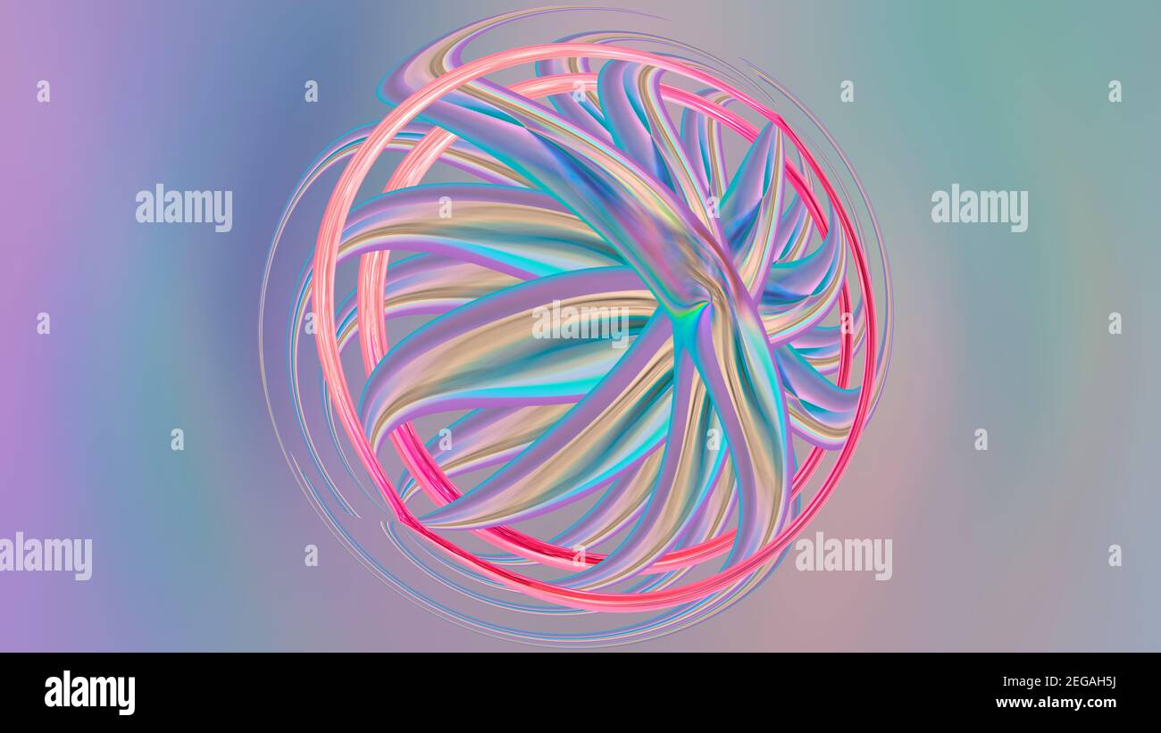 Sfondo pastello astratto con linee e forme. immagine 3d Foto Stock