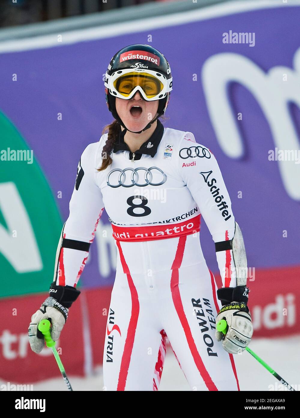 Elisabeth GOERGL avrà 40 anni il 20 febbraio 2021, Elisabeth GOERGL, AUT, mezza cifra, Slalom gigante femminile il 17 febbraio 2011 FIS Alpine Ski World Championships 2011 a Garmisch-Partenkirchen dal 7 febbraio. - 02/20/2011 Â | utilizzo in tutto il mondo Foto Stock