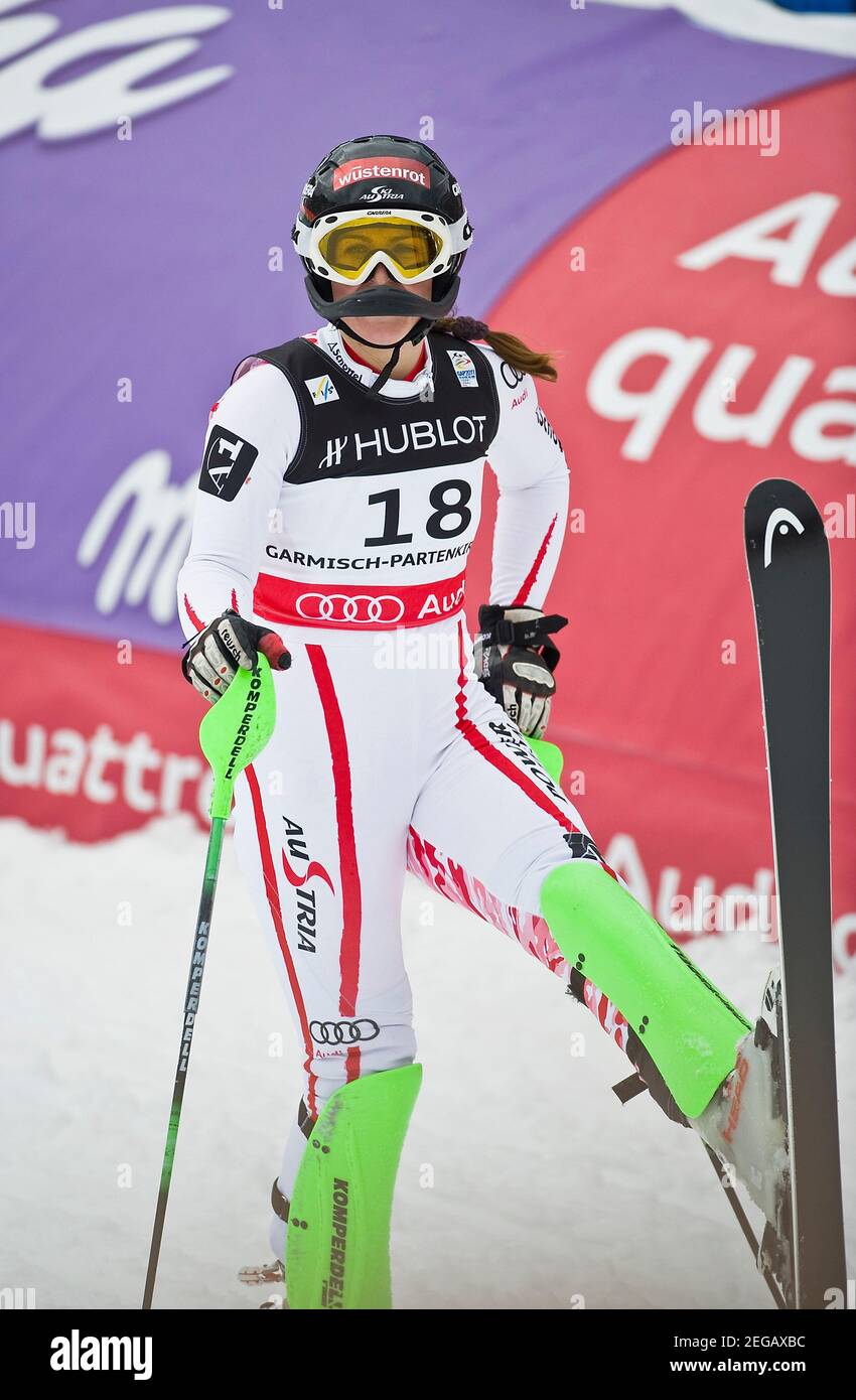 Elisabeth GOERGL avrà 40 anni il 20 febbraio 2021, Elisabeth GOERGL, AUT, 5° posto, Mezza figura, slalom, super combi donna il 11 febbraio 2011 FIS Alpine Ski World Championships 2011 a Garmisch-Partenkirchen dal 7 febbraio. - 02/20/2011 Â | utilizzo in tutto il mondo Foto Stock