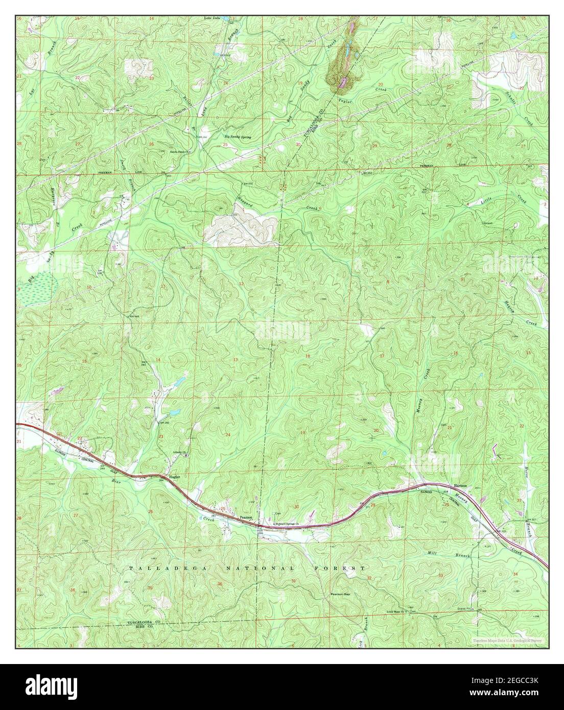 Pearson, Alabama, mappa 1969, 1:24000, Stati Uniti d'America da Timeless Maps, dati U.S. Geological Survey Foto Stock