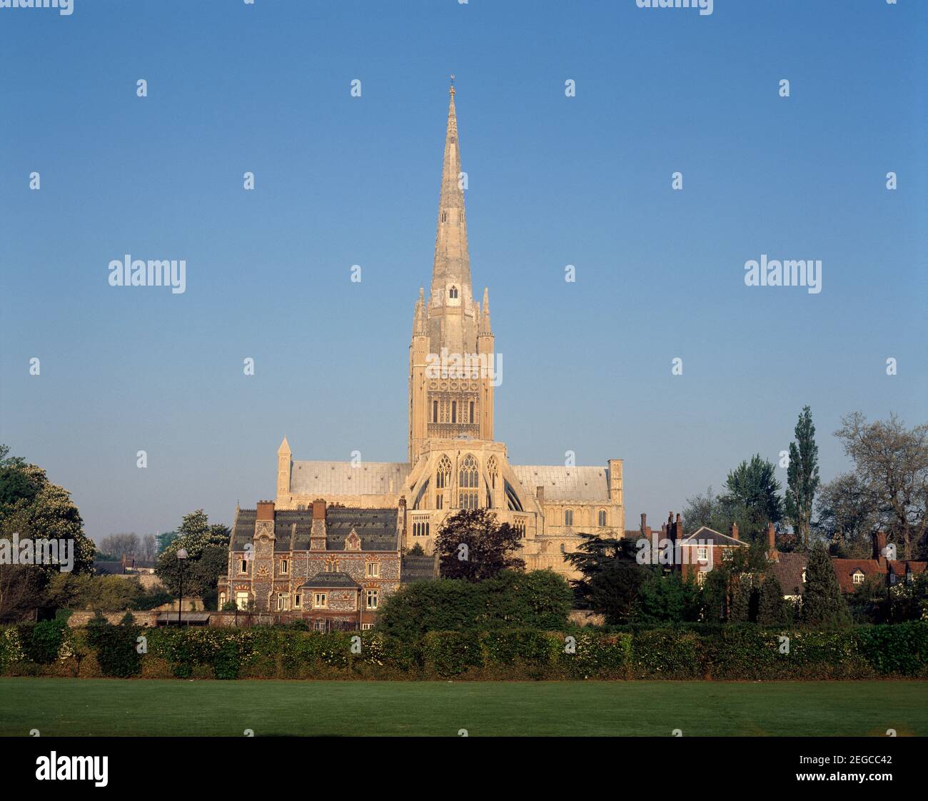 Regno Unito. Inghilterra. Norfolk. Cattedrale di Norwich. Foto Stock