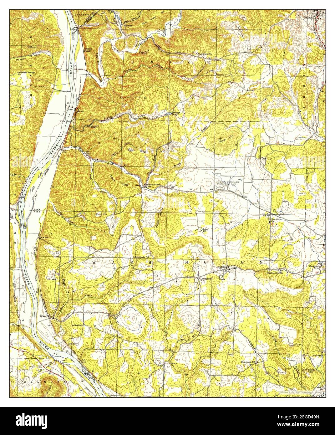 Bethesda, Arkansas, mappa 1942, 1:24000, Stati Uniti d'America da Timeless Maps, dati U.S. Geological Survey Foto Stock
