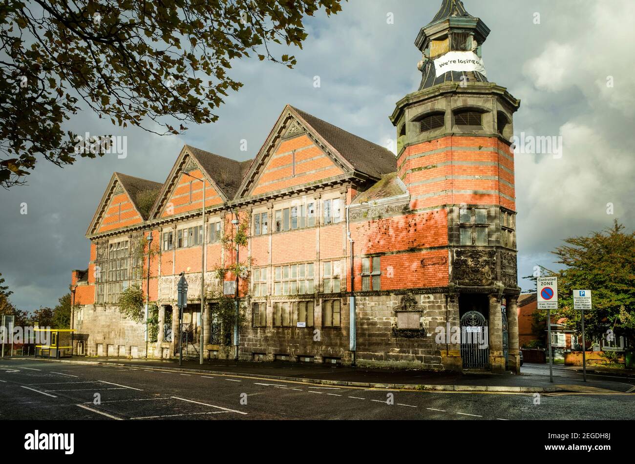 La biblioteca di Everton in disuso a Everton Brow, Liverpool Inghilterra. Foto Stock