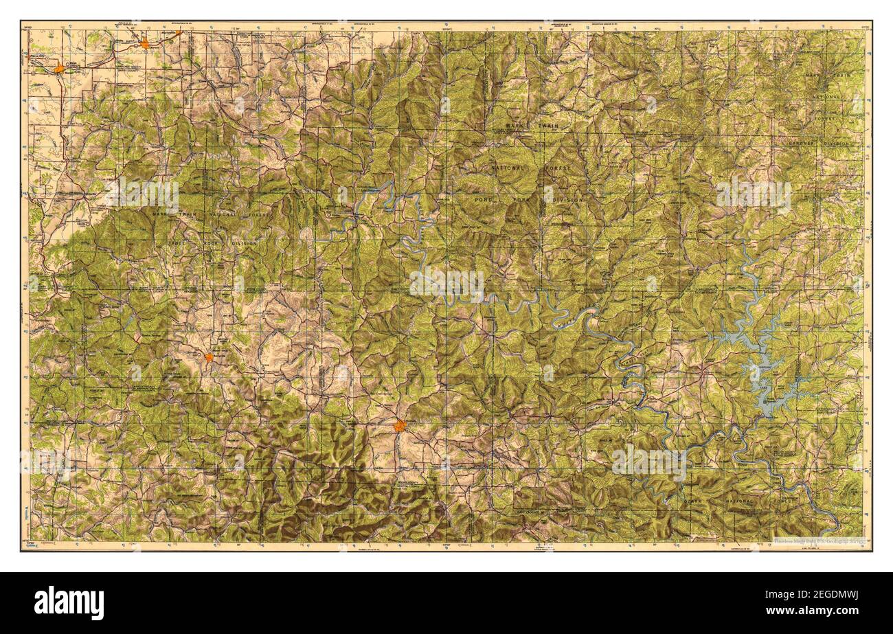 Harrison, Arkansas, mappa 1949, 1:250000, Stati Uniti d'America da Timeless Maps, dati U.S. Geological Survey Foto Stock