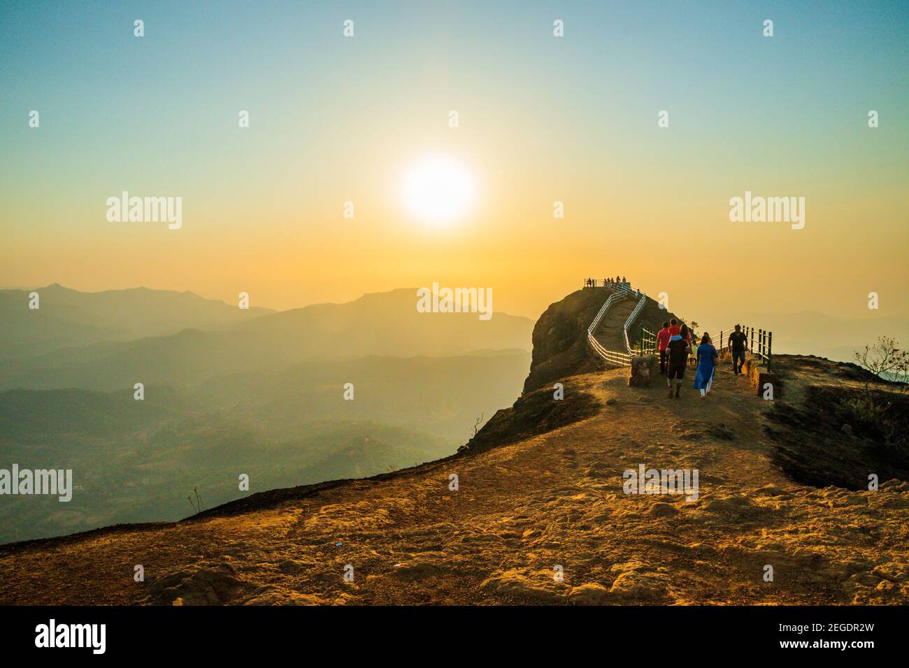 Tramonto a Mahabaleshwar al punto di tramonto Foto Stock