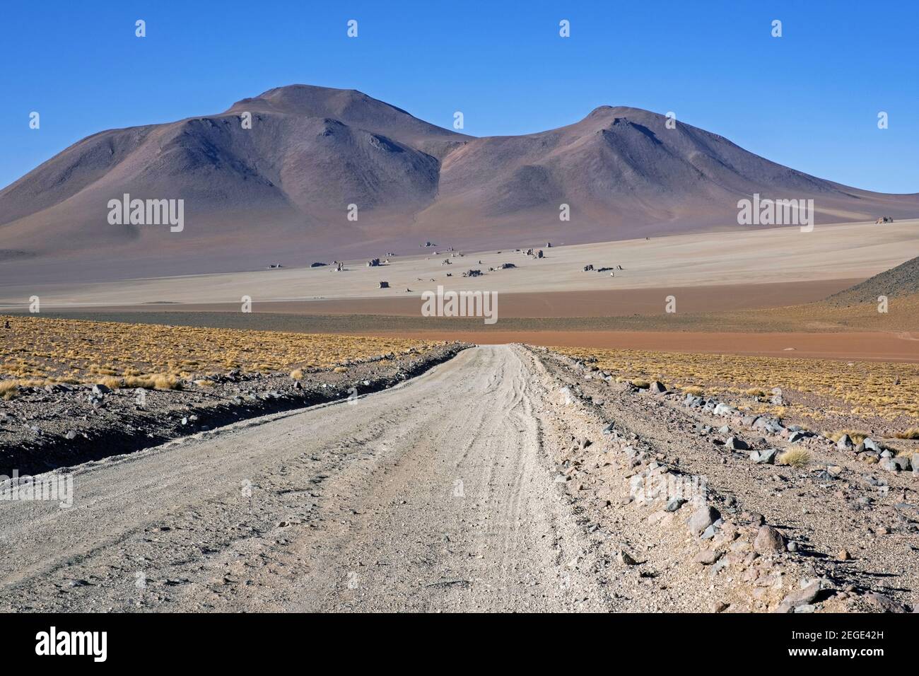 Deserto di Salvador Dalí nella Riserva Nazionale della Fauna andina di Eduardo Avaroa nelle montagne andine, provincia di sur Lípez, Dipartimento di Potosí, Bolivia Foto Stock