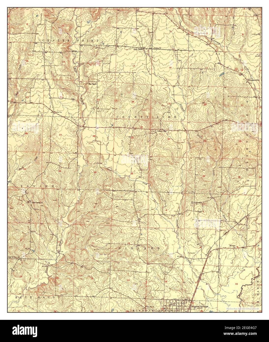 Mineral Springs North, Arkansas, map 1951, 1:24000, United States of America by Timeless Maps, data U.S. Geological Survey Foto Stock