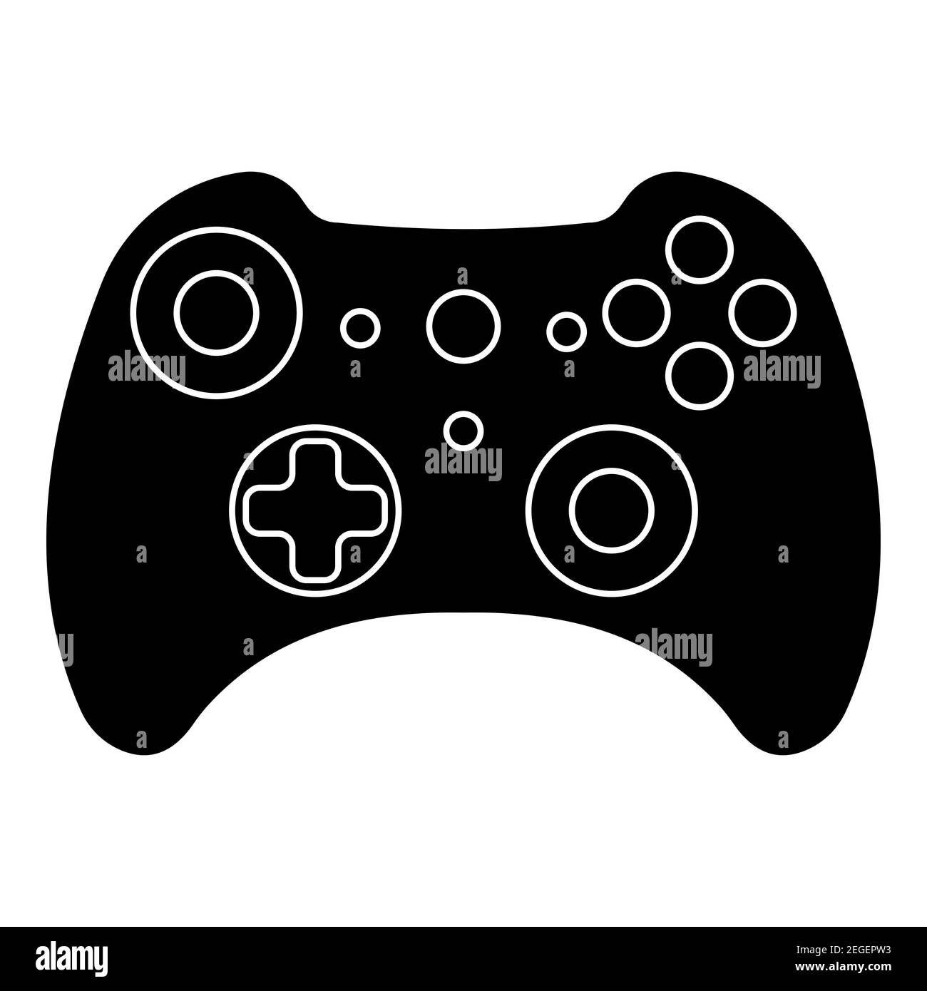 La silhouette del controller di gioco delinea il gamepad x box, i giochi del gamepad del joystick vettoriale Illustrazione Vettoriale