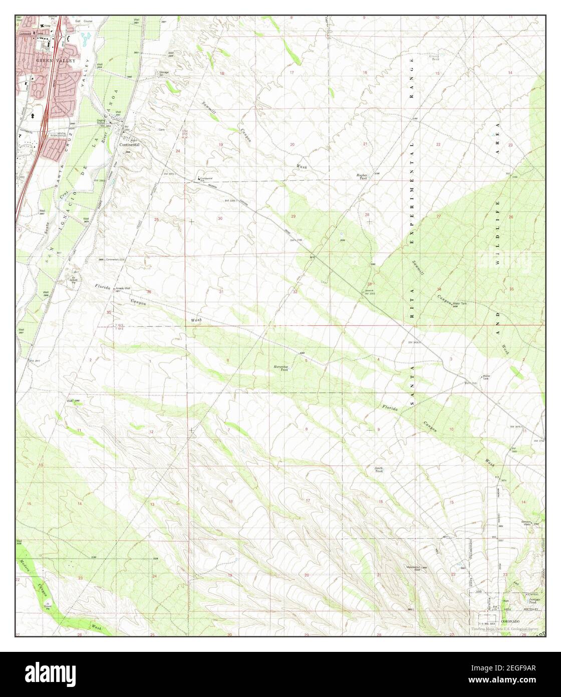 Green Valley, Arizona, mappa 1981, 1:24000, Stati Uniti d'America da Timeless Maps, dati U.S. Geological Survey Foto Stock