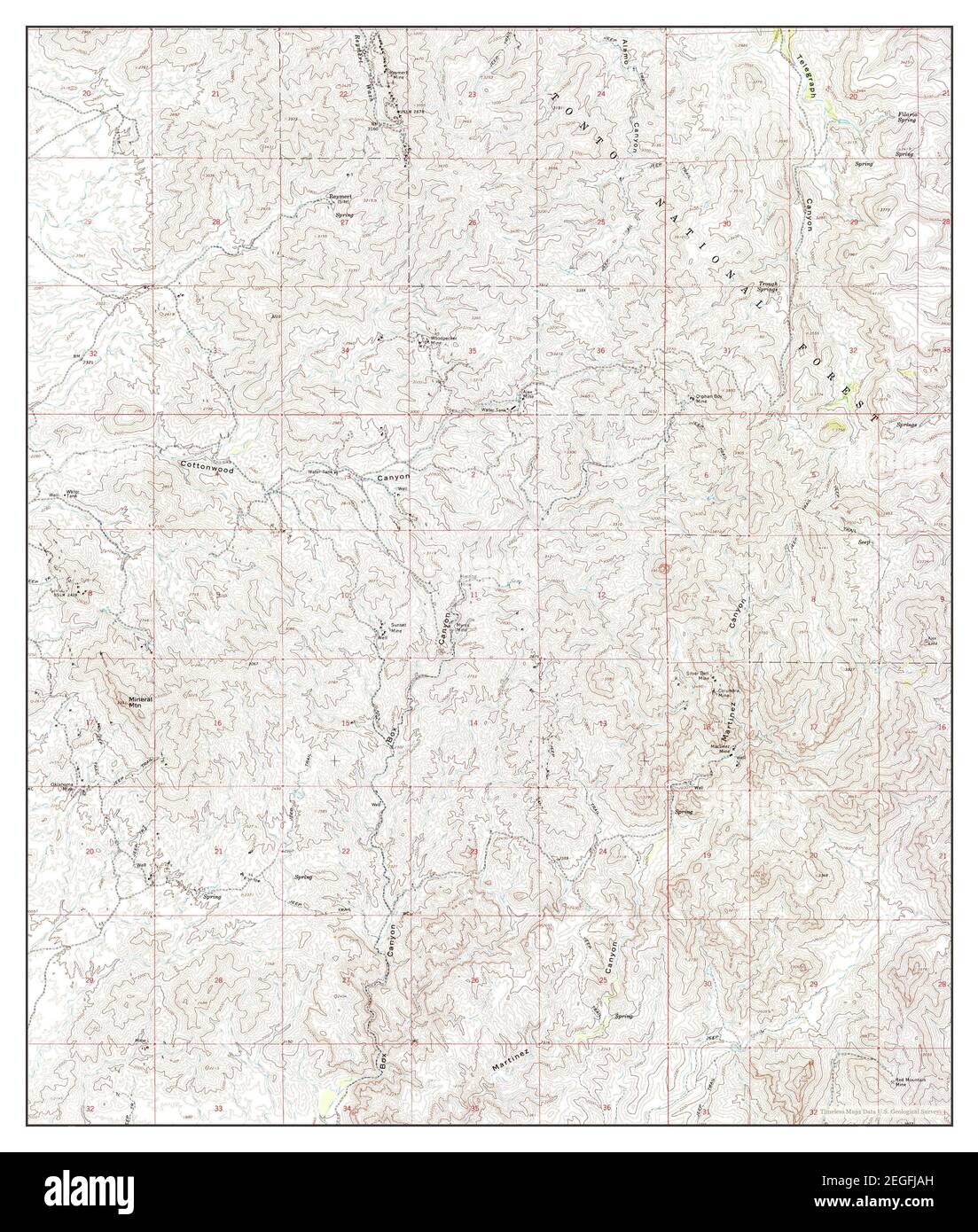 Mineral Mtn, Arizona, mappa 1964, 1:24000, Stati Uniti d'America da Timeless Maps, dati U.S. Geological Survey Foto Stock