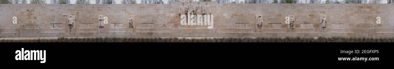 Monumento al Muro della riforma - Vista panoramica dell'intero Muro - Ginevra, Svizzera Foto Stock