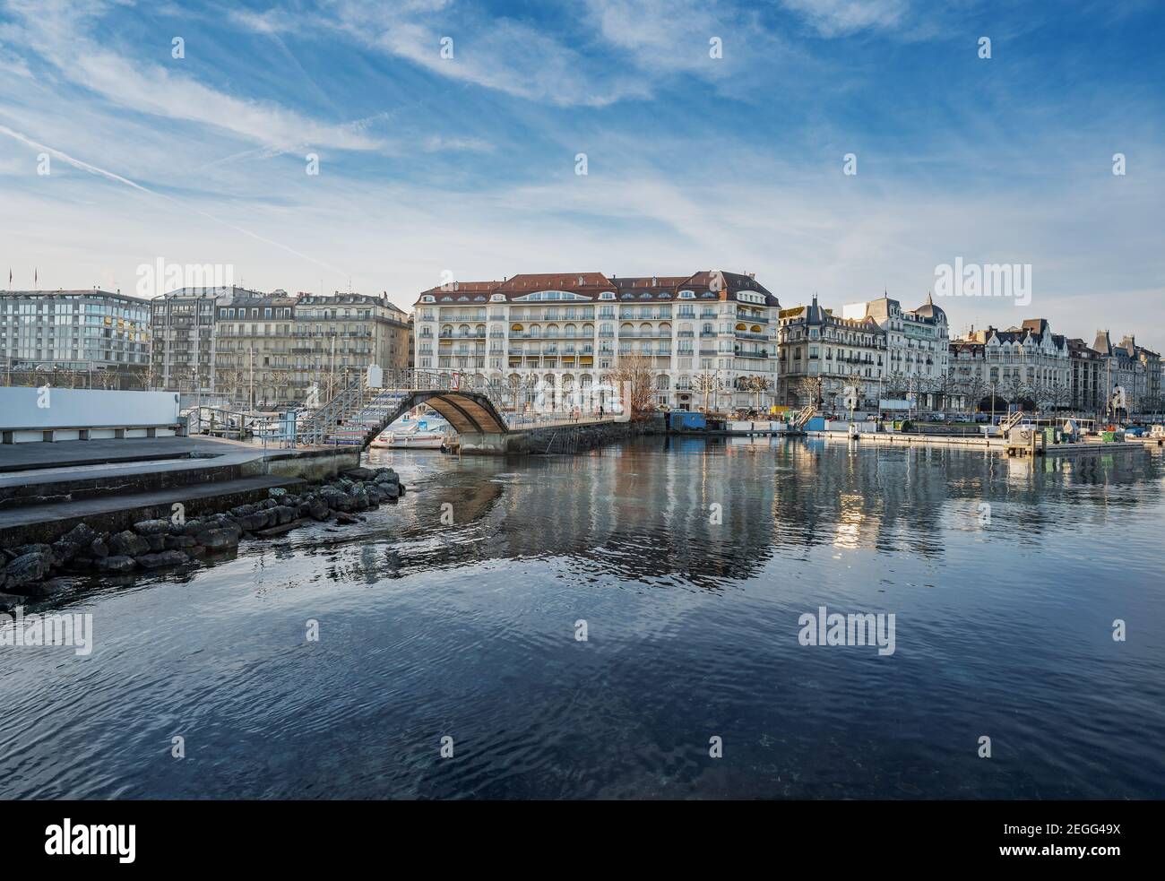 Terme di Bains des Paquis sul Lago di Ginevra - Ginevra, Svizzera Foto Stock