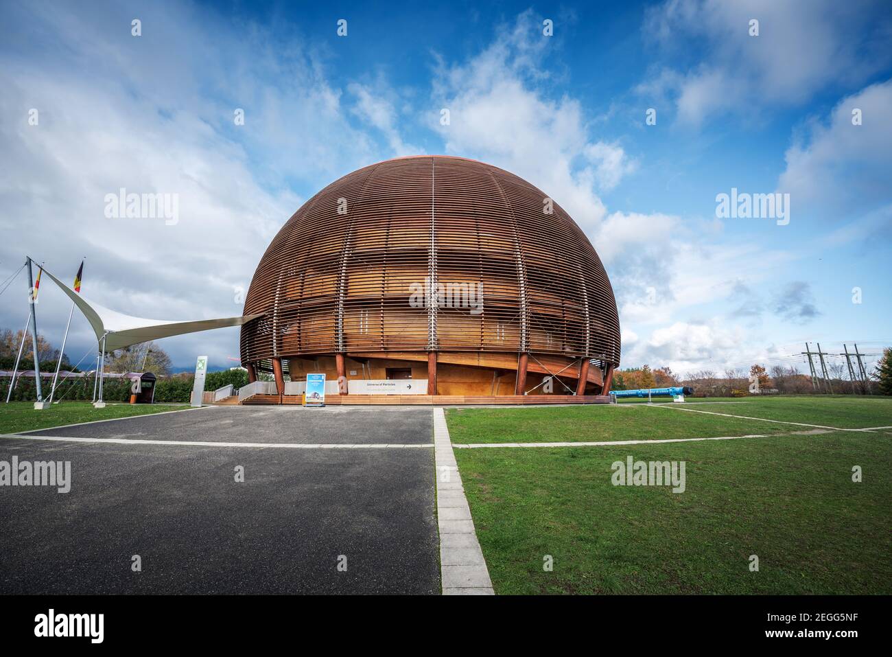 CERN - Organizzazione europea per la ricerca nucleare - Globe of Science and Innovation - Ginevra, Svizzera Foto Stock