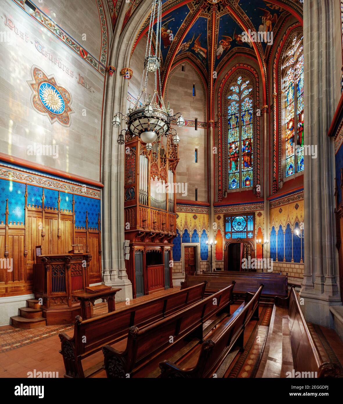 Cappella dei Maccabei al St Pierre Cathedral Interior - Ginevra, Svizzera Foto Stock