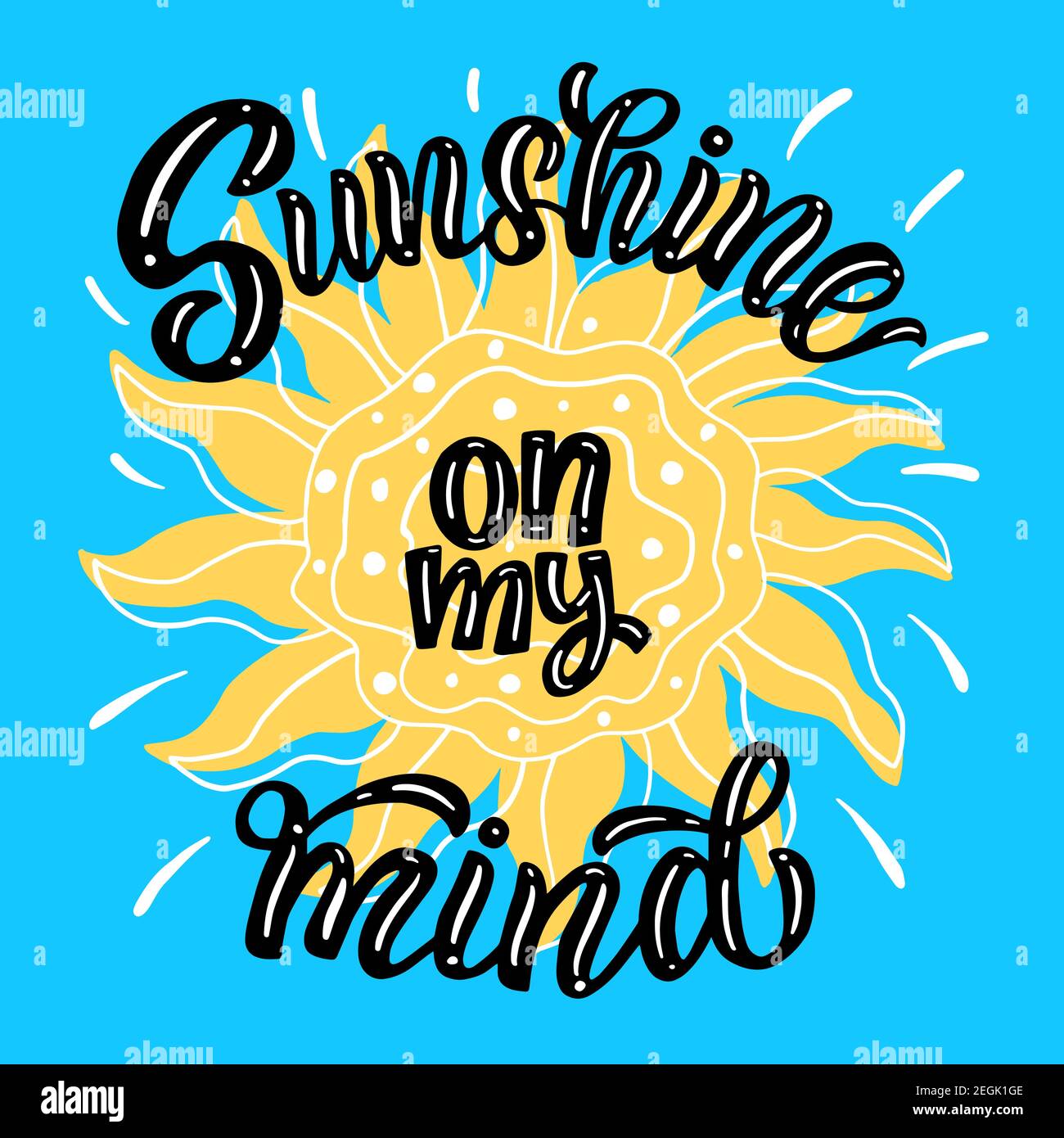 Composizione scritta - sole sulla mia mente Illustrazione Vettoriale
