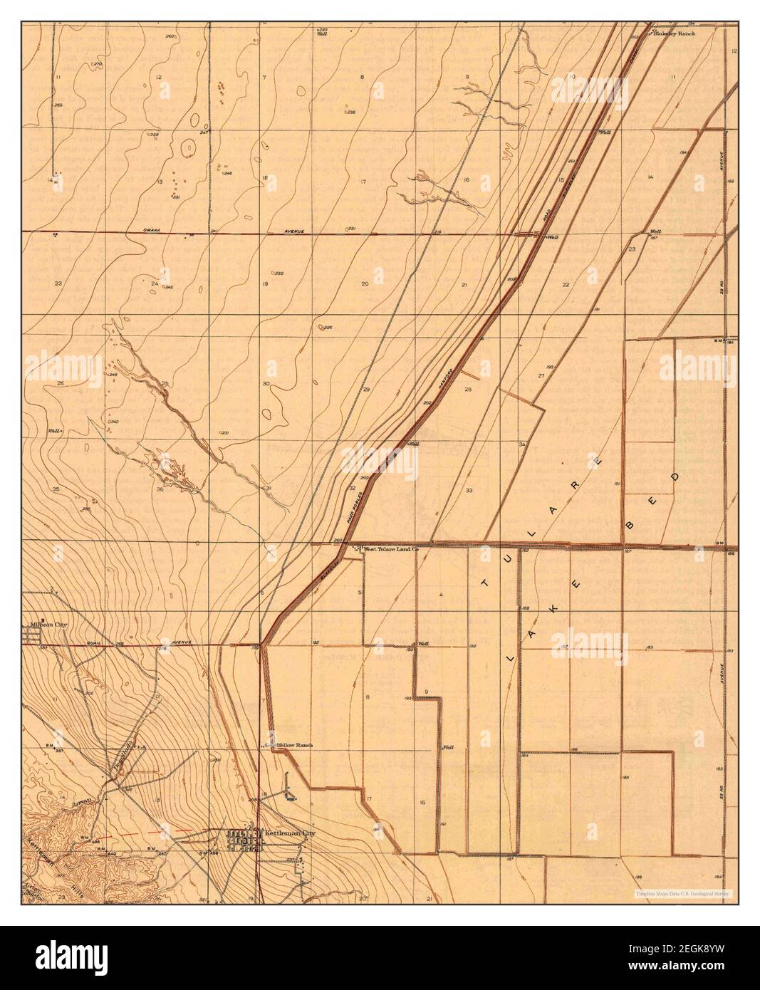 Kettleman City, California, map 1937, 1:31680, United States of America by Timeless Maps, data U.S. Geological Survey Foto Stock