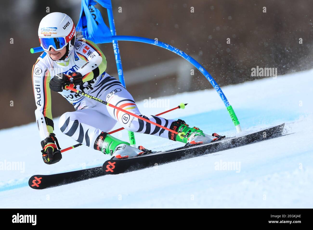 18 febbraio 2021; Cortina d'Ampezzo, Italia; FIS Alpine World Ski Championships Cortina Femminile Slalom; Andrea Filser (GER) Foto Stock