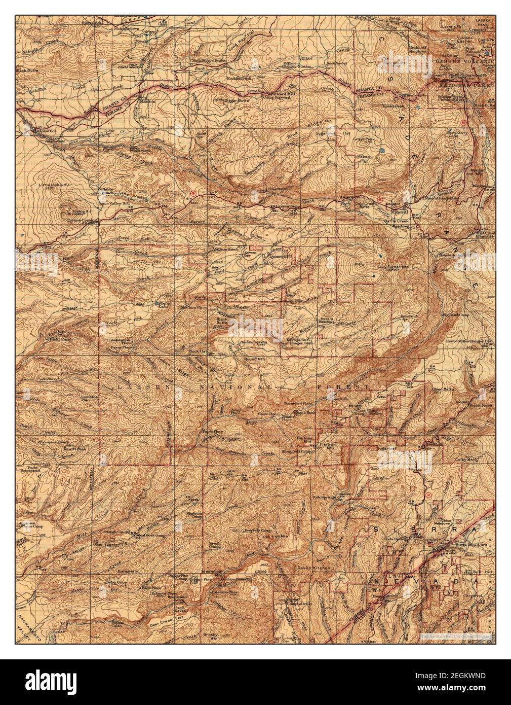Mineral, California, mappa 1941, 1:125000, Stati Uniti d'America da Timeless Maps, dati U.S. Geological Survey Foto Stock